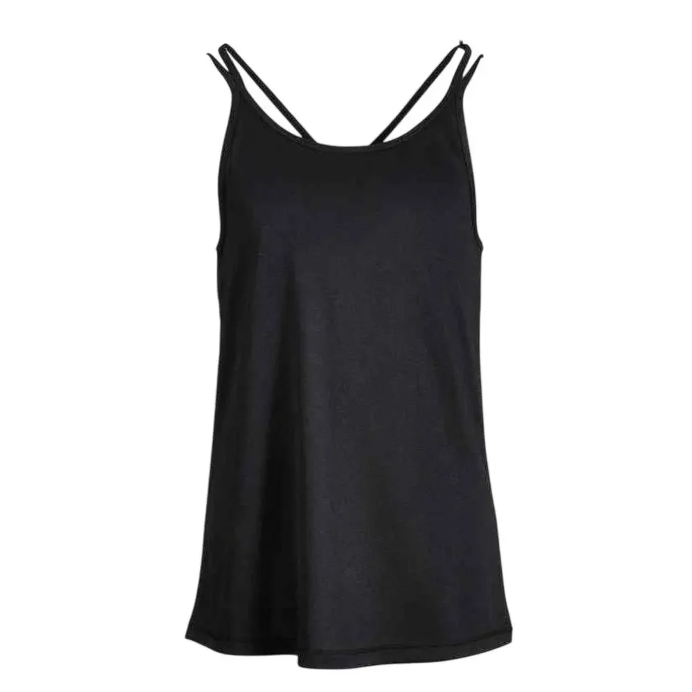 Ideology Black Solid Styled Back Camisole - girls medium